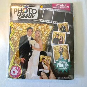 Giant Photo Booth Backdrop Gold Sparkles NEW